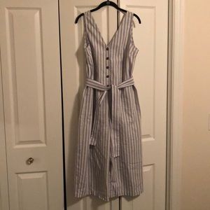 Stripped wide leg jumpsuit